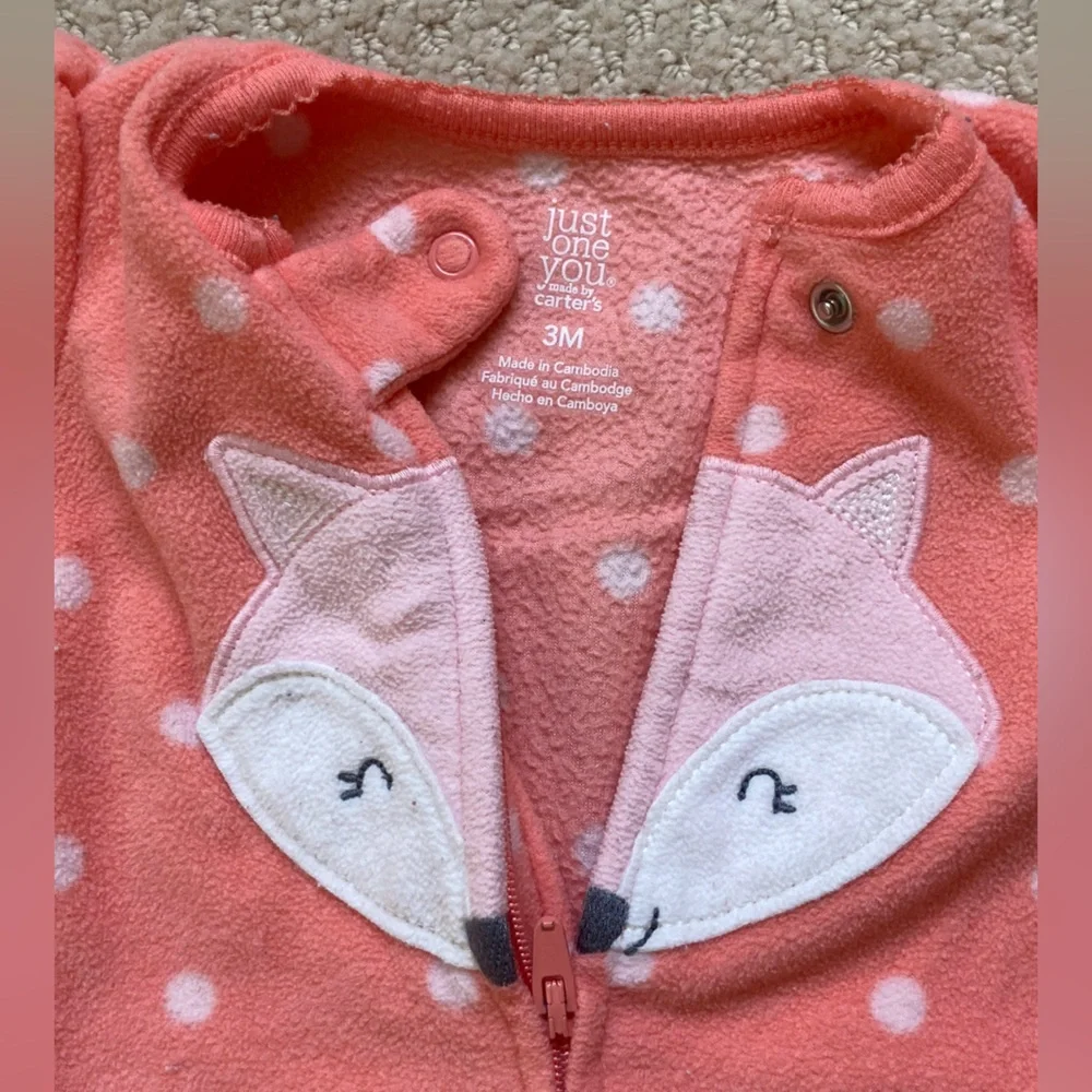 Baby girl 0-3 footed pajamas fleece bundle